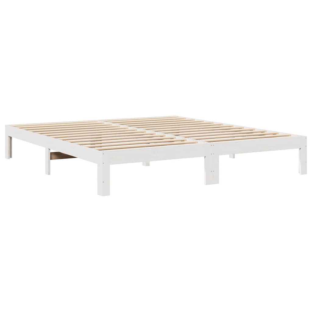 sengeramme uden madras 180x200 cm massivt fyrretræ hvid