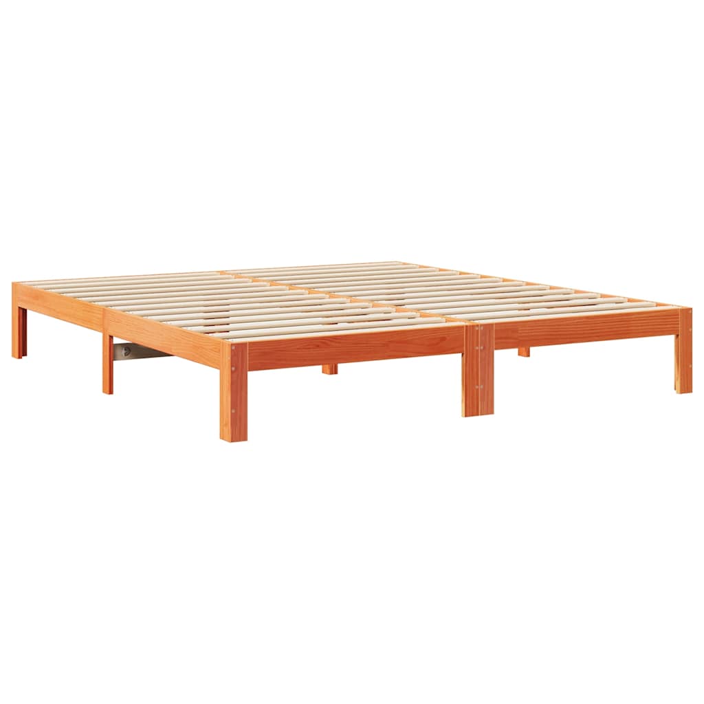 sengeramme uden madras 180x200 cm massivt fyrretræ gyldenbrun