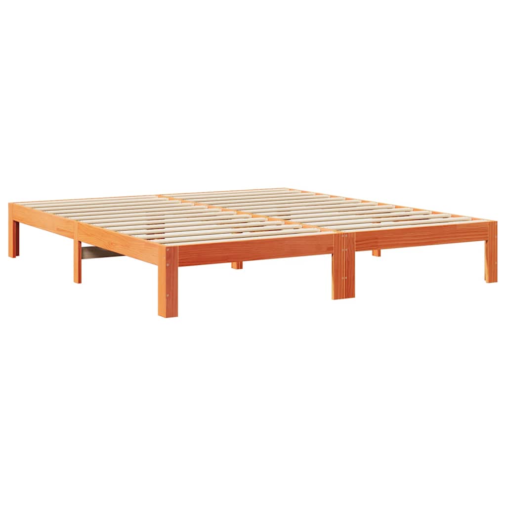 sengeramme uden madras 180x200 cm massivt fyrretræ gyldenbrun