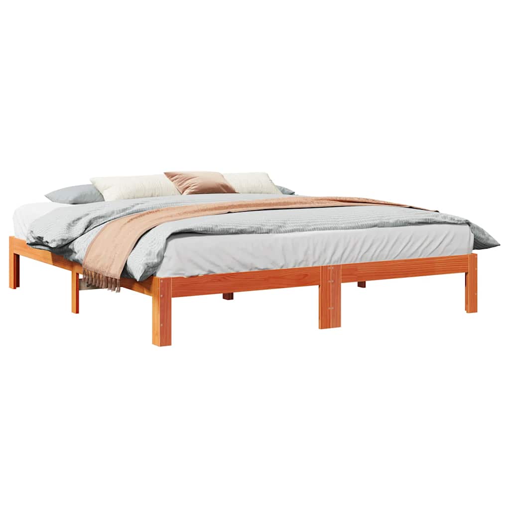 sengeramme uden madras 180x200 cm massivt fyrretræ gyldenbrun