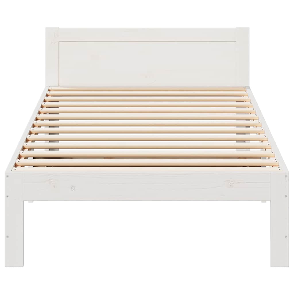 sengeramme uden madras 80x200 cm massivt fyrretræ hvid