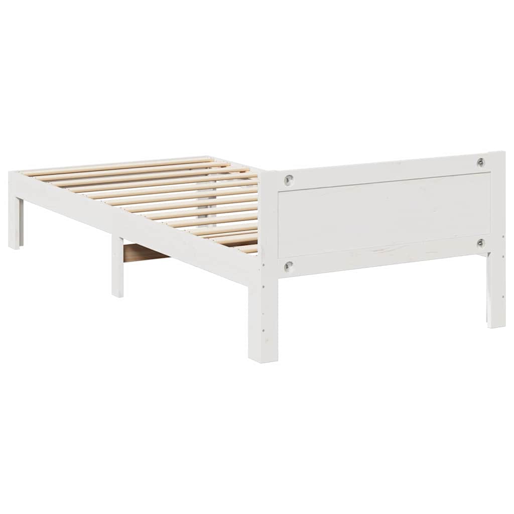 sengeramme uden madras 80x200 cm massivt fyrretræ hvid