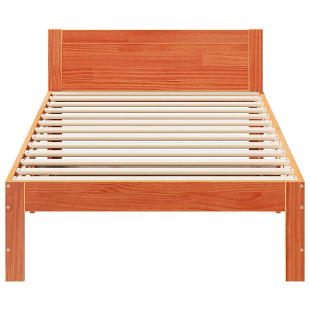 sengeramme uden madras 80x200 cm massivt fyrretræ gyldenbrun