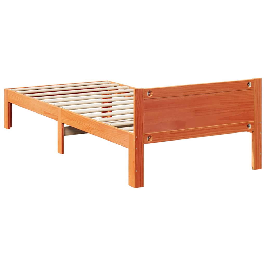 sengeramme uden madras 80x200 cm massivt fyrretræ gyldenbrun