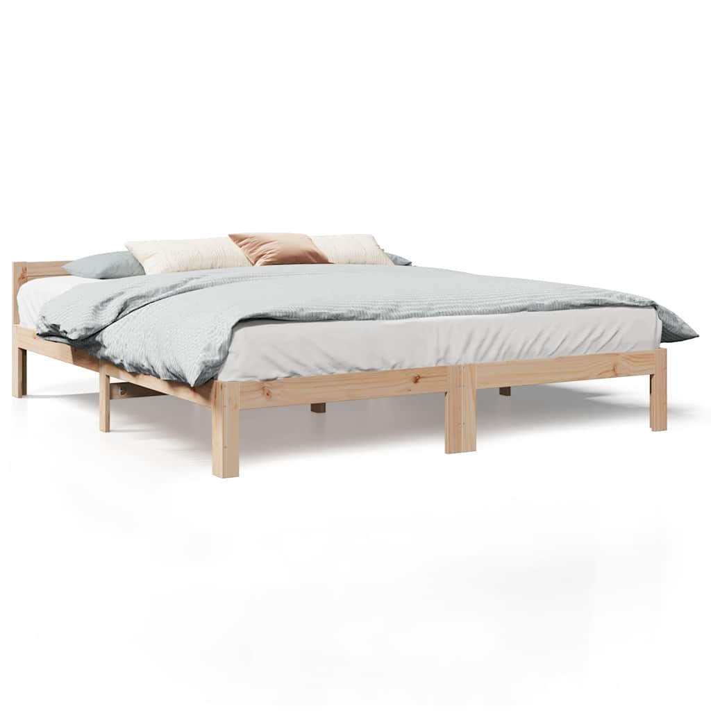 sengeramme uden madras 160x200 cm massivt fyrretræ