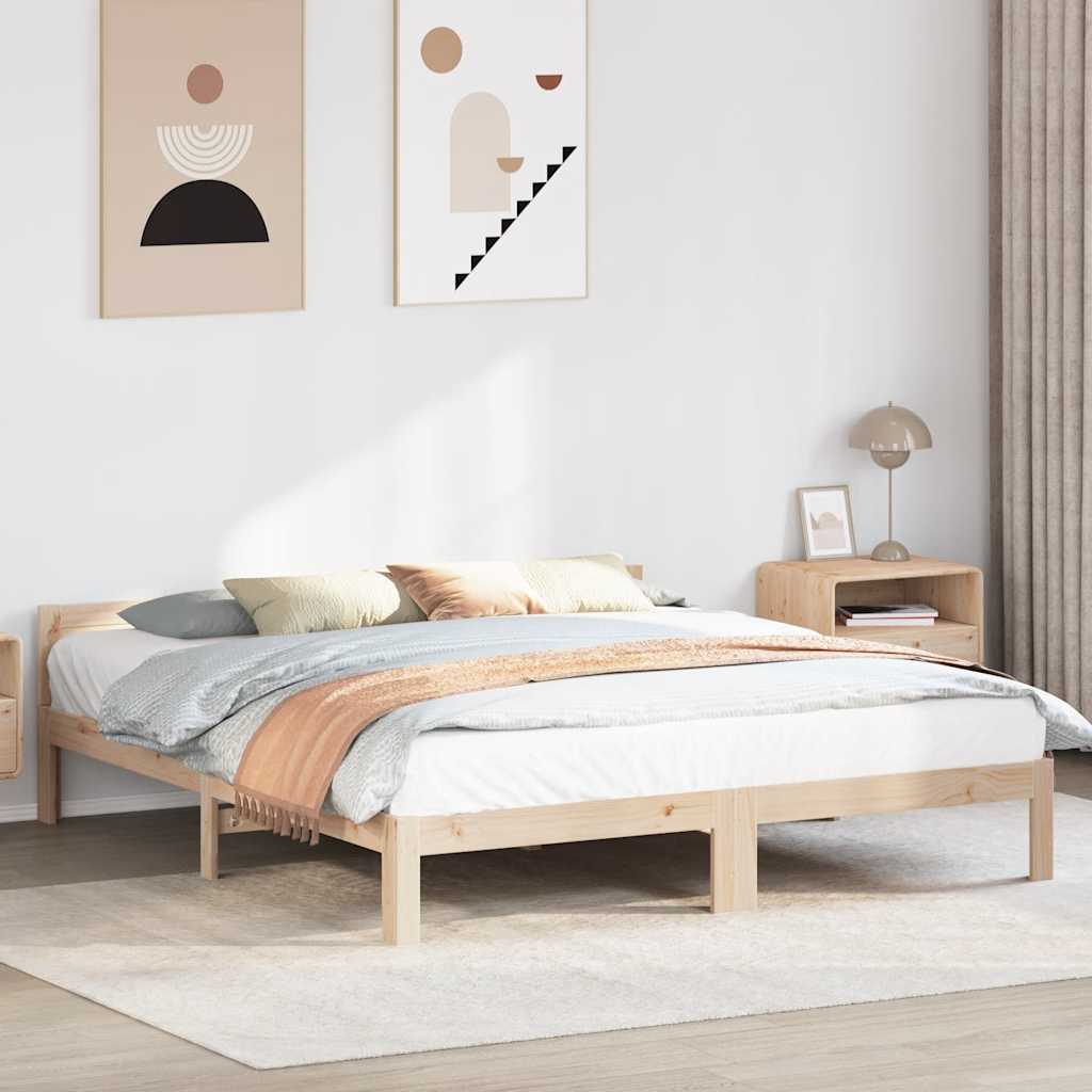 sengeramme uden madras 160x200 cm massivt fyrretræ