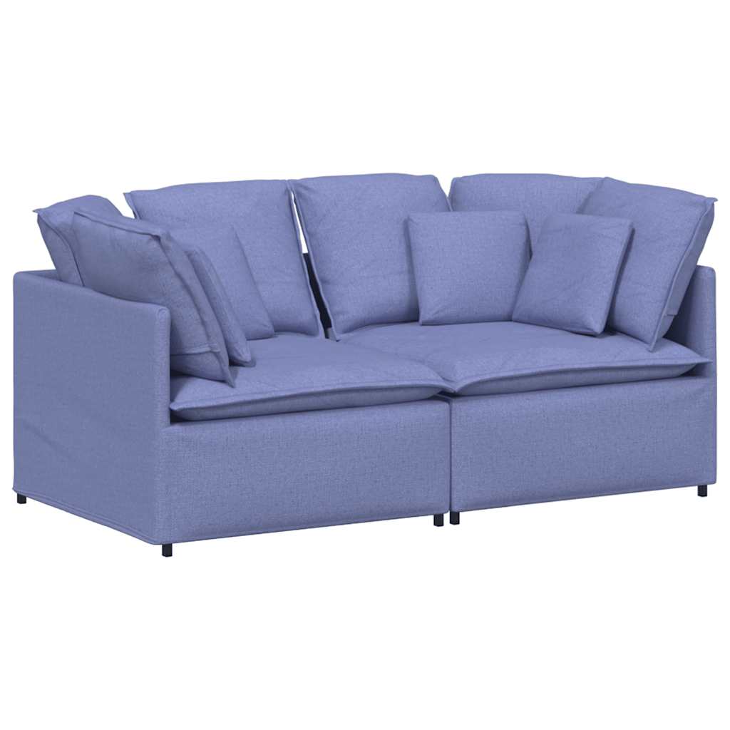 modulsofa med hynder stof jeansblå