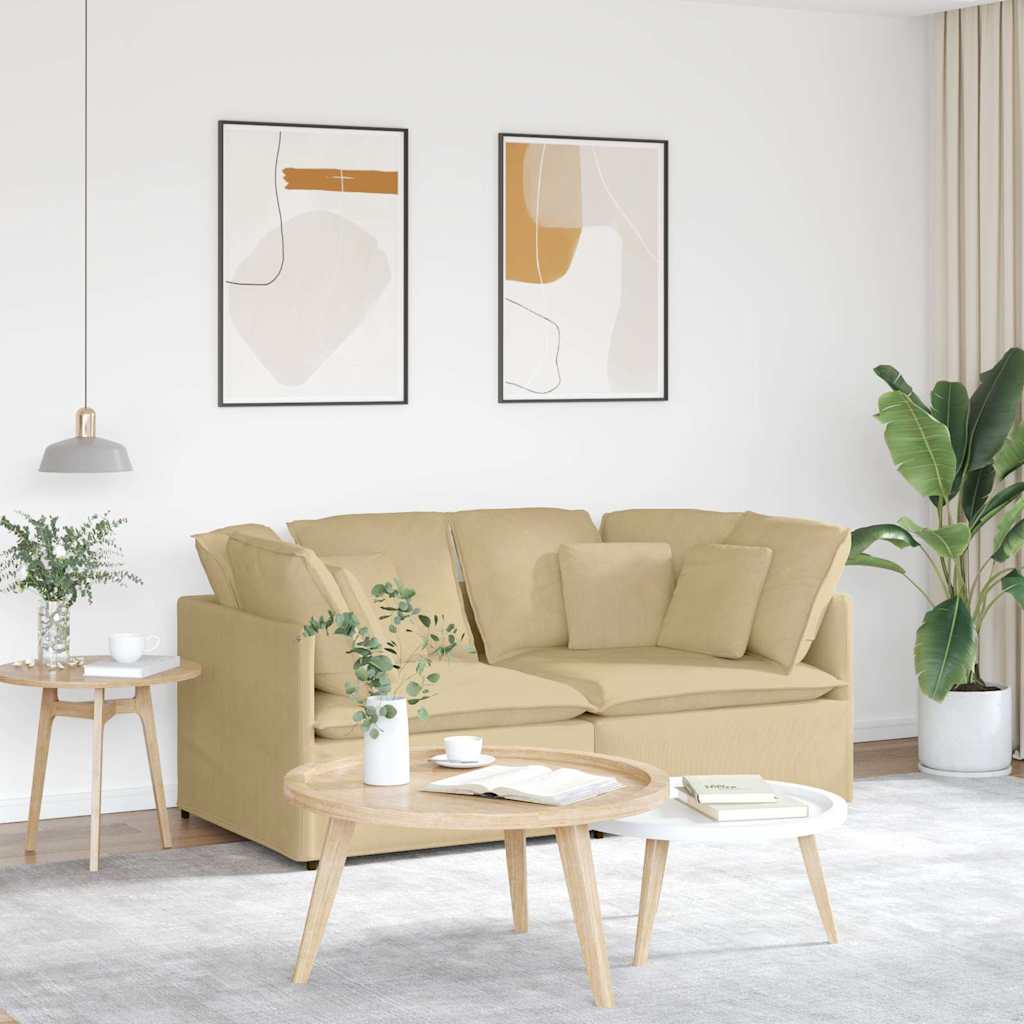 modulsofa med hynder fløjlsstof lysegrøn grå