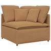 modulsofa med hynder krøllet uldlignende stof beige