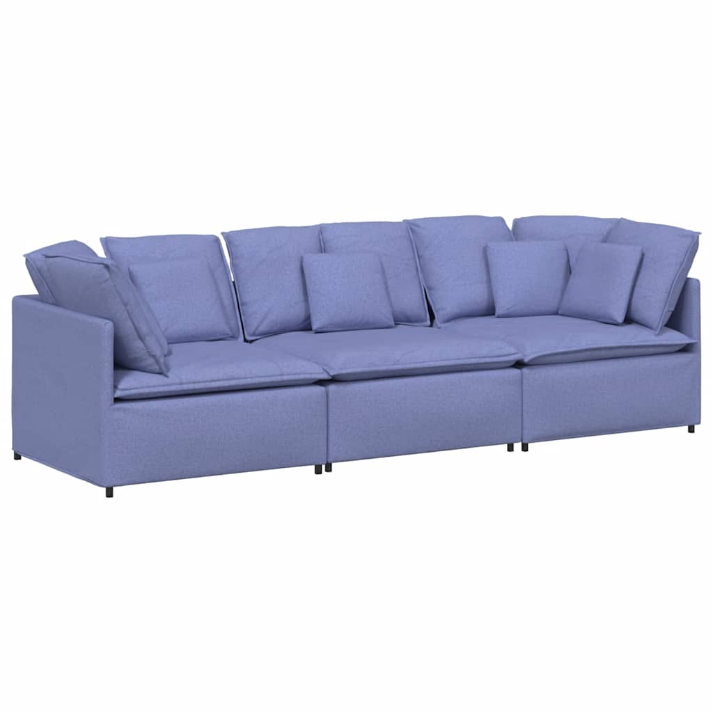 modulsofa med hynder stof jeansblå