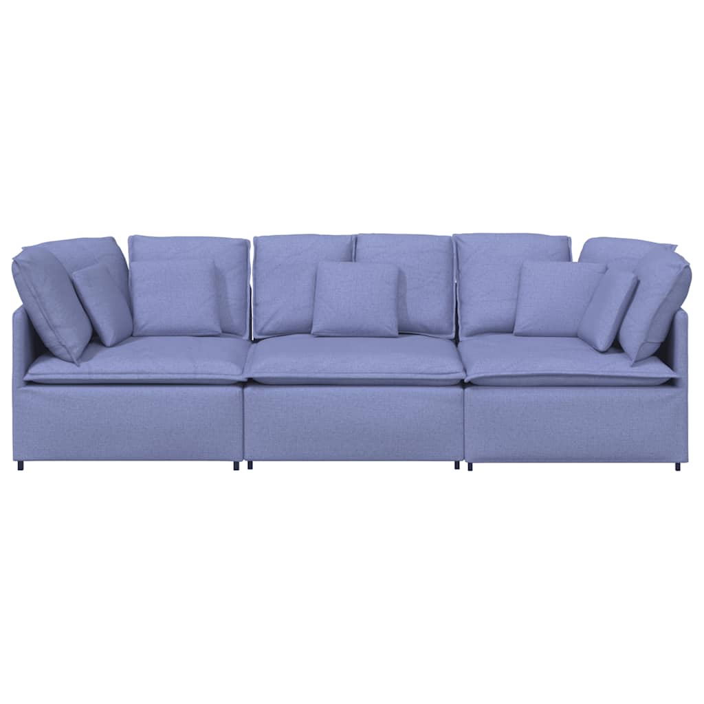 modulsofa med hynder stof jeansblå