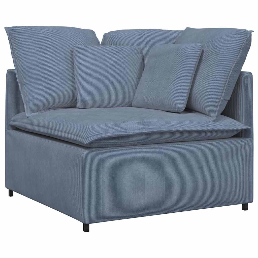 modulsofa med hynder fløjlsstof blå
