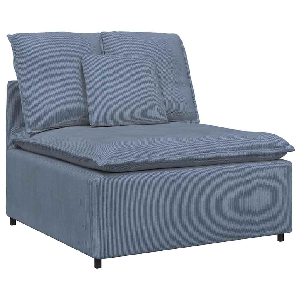 modulsofa med hynder fløjlsstof blå
