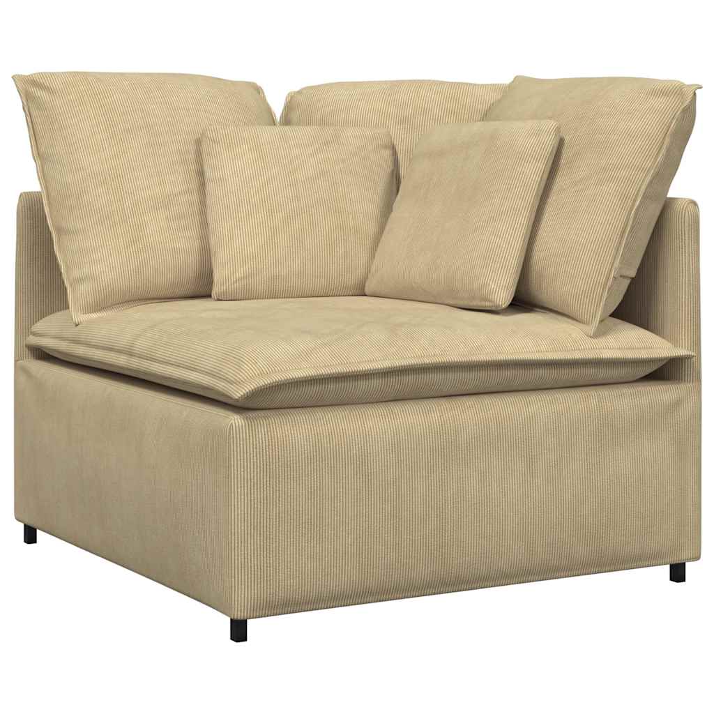 modulsofa med hynder fløjlsstof grågrøn