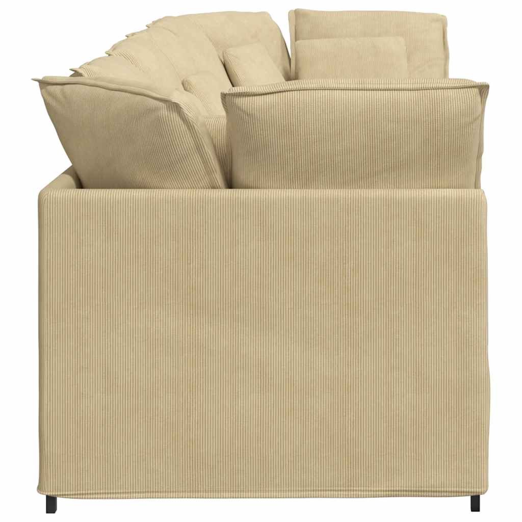 modulsofa med hynder fløjlsstof grågrøn