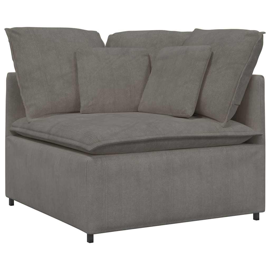 modulsofa med fodskammel og hynder føjlsstof lysegrå