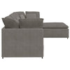 modulsofa med fodskammel og hynder føjlsstof lysegrå
