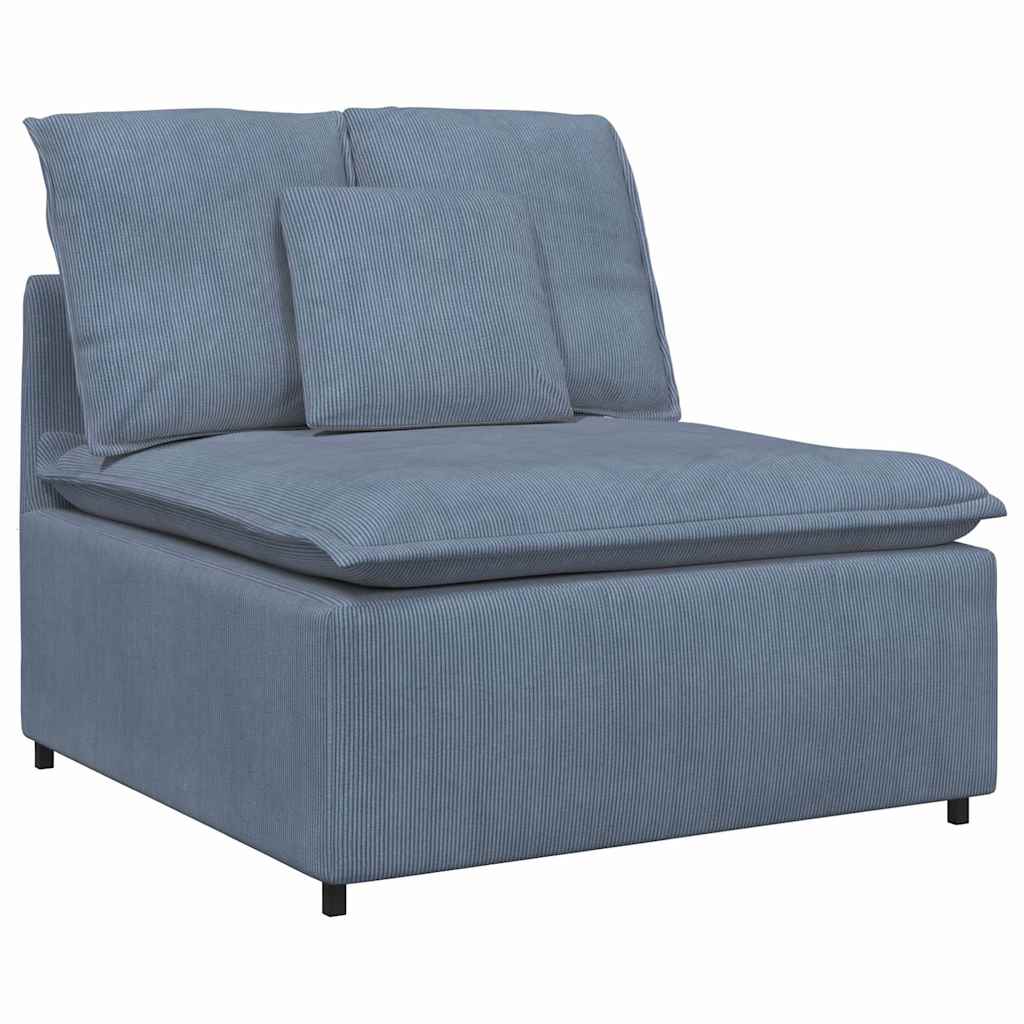 modulsofa med fodskammel og hynder føjlsstof blå