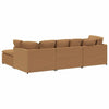 modulsofa med fodskammel&puder krøllet uldlignende stof beige