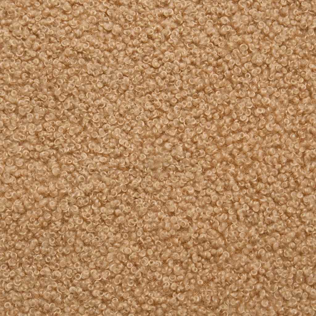 modulsofa med fodskammel&puder krøllet uldlignende stof beige