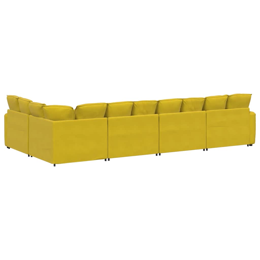 modulsofa med hynder fløjl gul