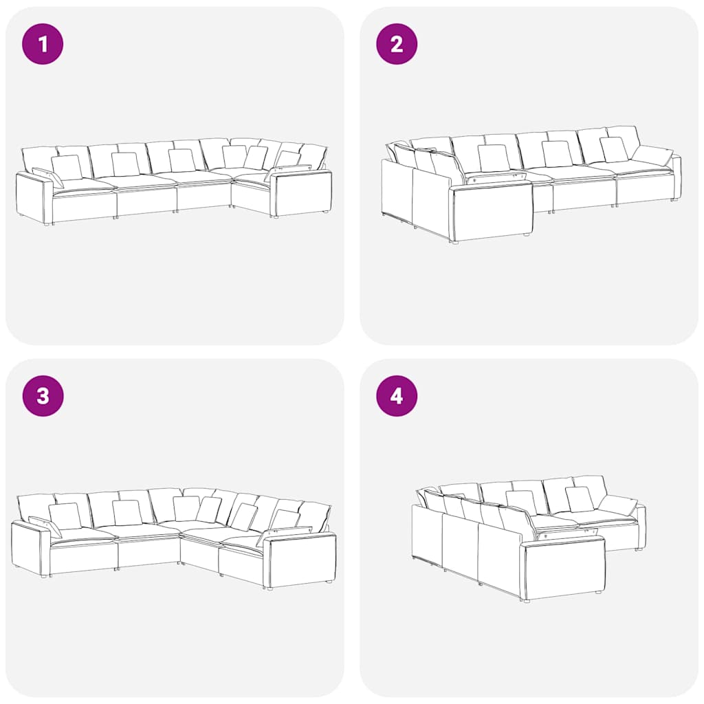 modulsofa med hynder fløjl gul
