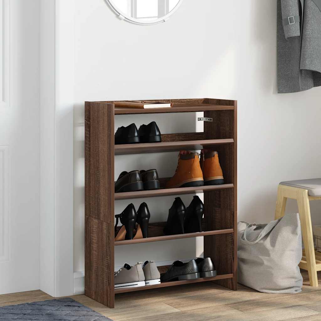 skostativ 60x25x81 cm konstrueret træ brun egetræsfarve