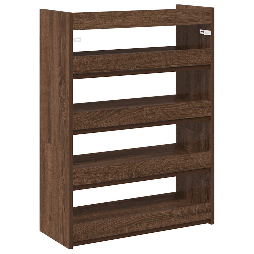 skostativ 60x25x81 cm konstrueret træ brun egetræsfarve