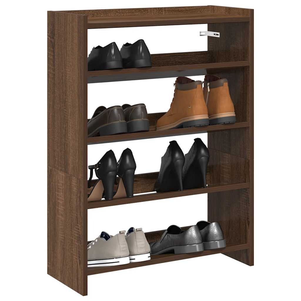 skostativ 60x25x81 cm konstrueret træ brun egetræsfarve