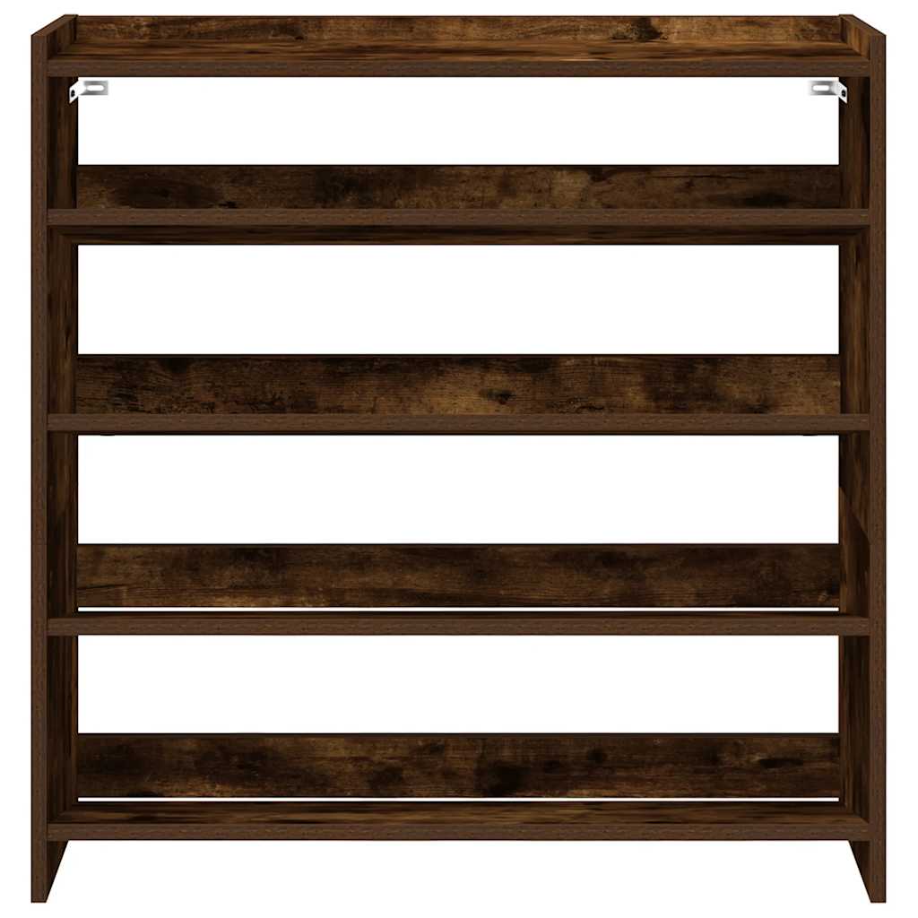 skostativ 80x25x81 cm konstrueret træ røget egetræsfarve
