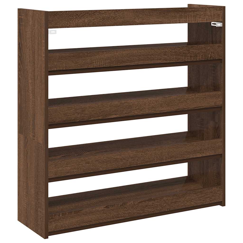 skostativ 80x25x81 cm konstrueret træ brun egetræsfarve