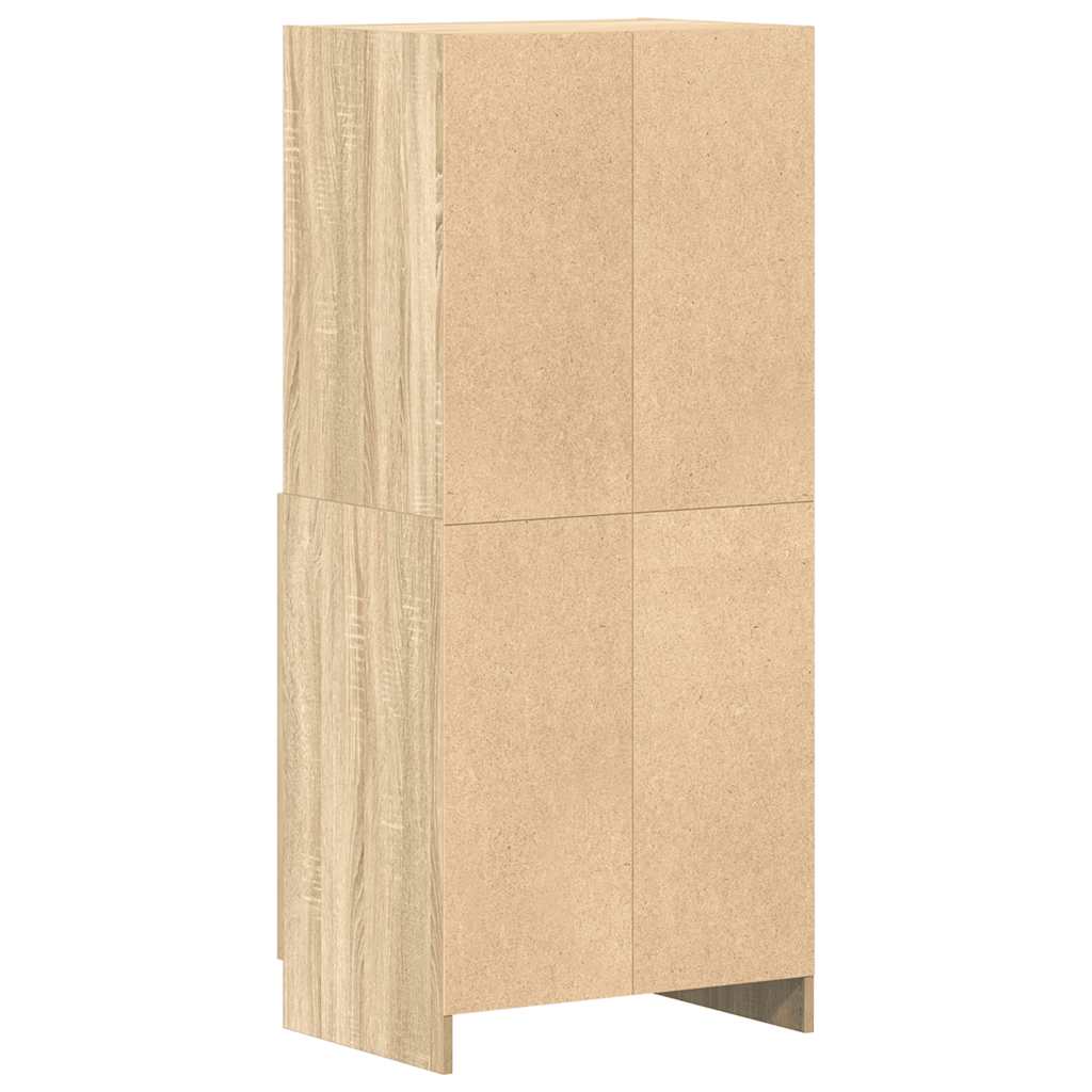 køkkenskab 57x41,5x131,5 cm konstrueret træ røget egetræsfarve