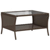 2-personers sofa med hynder og bord polyrattan brun