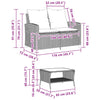 2-personers sofa med hynder og bord polyrattan brun