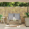 2-personers sofa med hynder og bord polyrattan beige