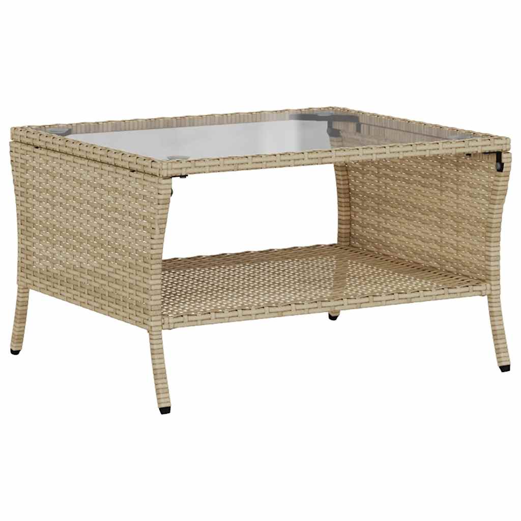 2-personers sofa med hynder og bord polyrattan beige