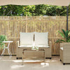 2-personers sofa med hynder og bord polyrattan beige