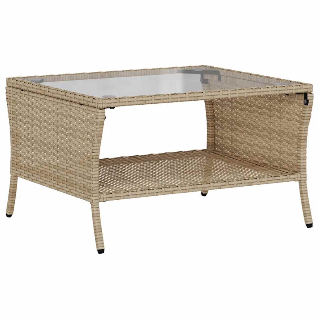 2-personers sofa med hynder og bord polyrattan beige