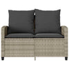2-personers sofa med hynder og bord polyrattan lysegrå