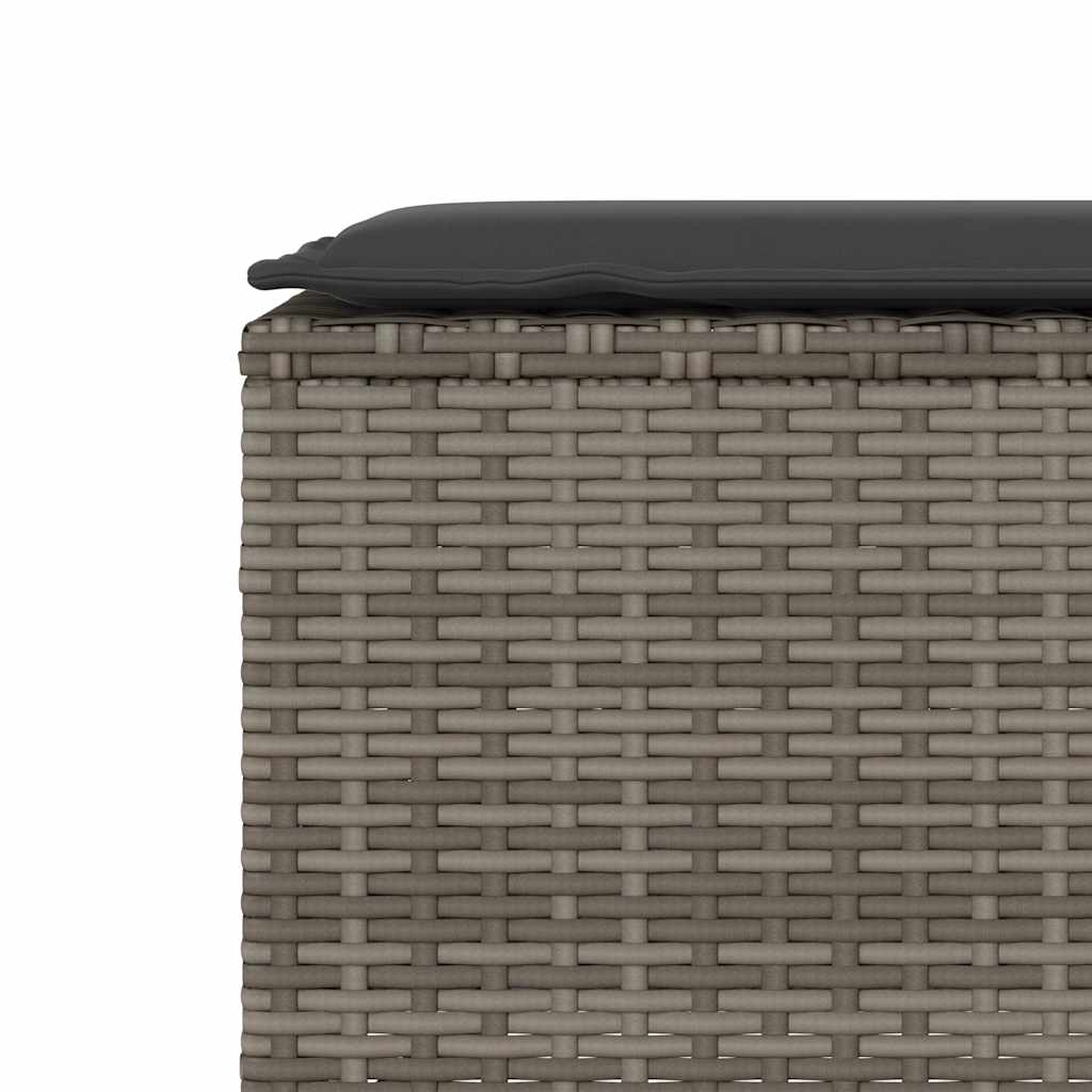 havebænk med hynde 110x30x40,5 cm polyrattan grå