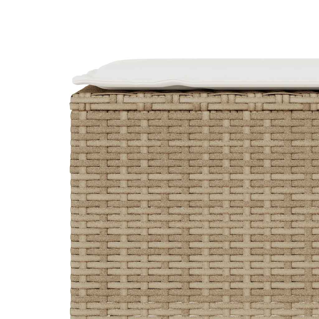 havebænk med hynde 110x30x40,5 cm polyrattan beige