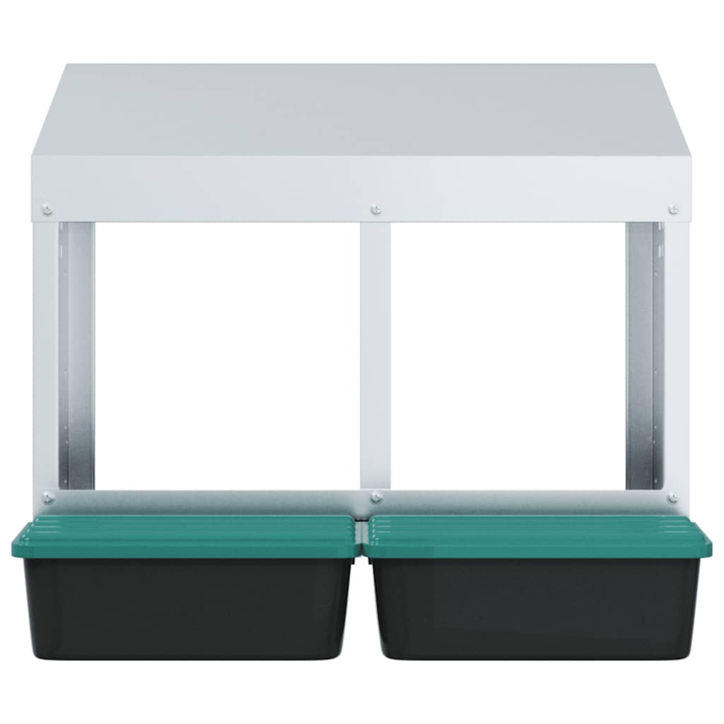 hønseredekasse med 2 rum vægmonteret galvaniseret stål