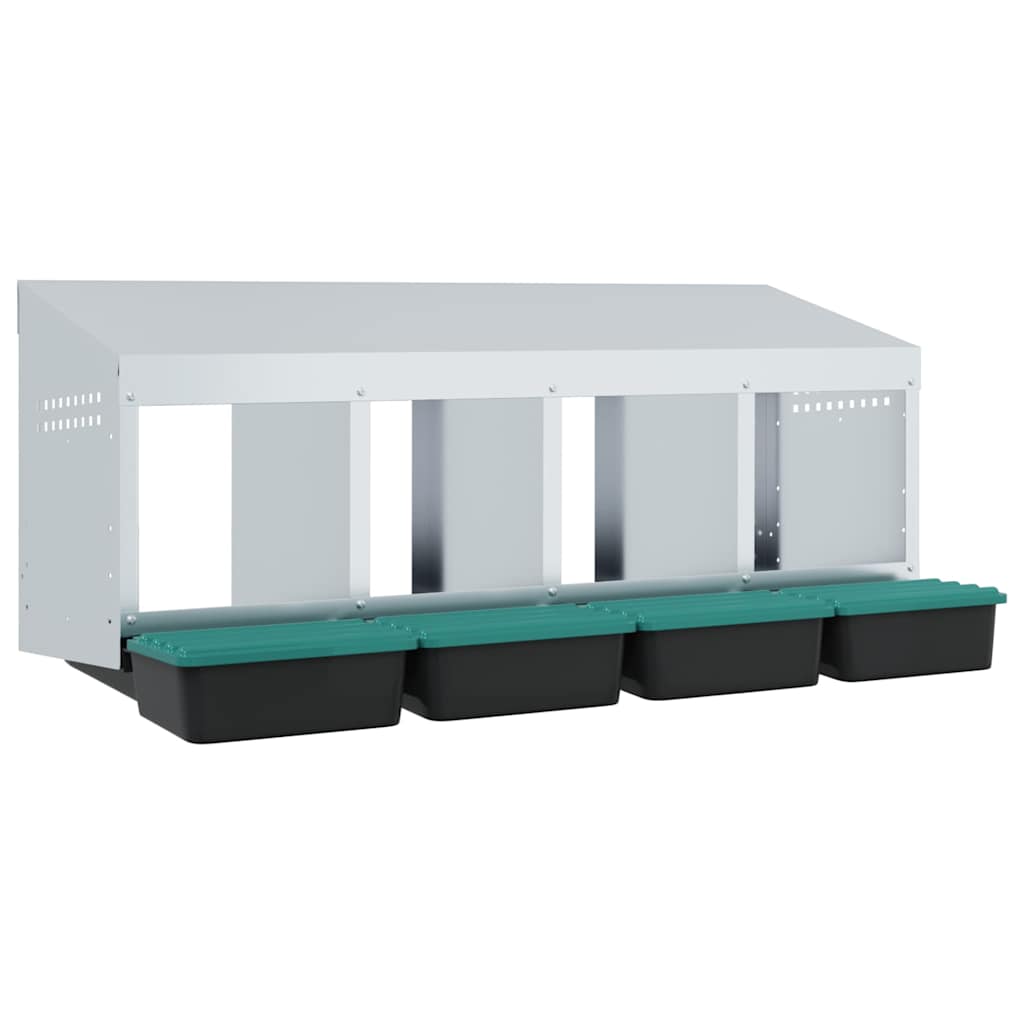 hønseredekasse med 4 rum vægmonteret galvaniseret stål