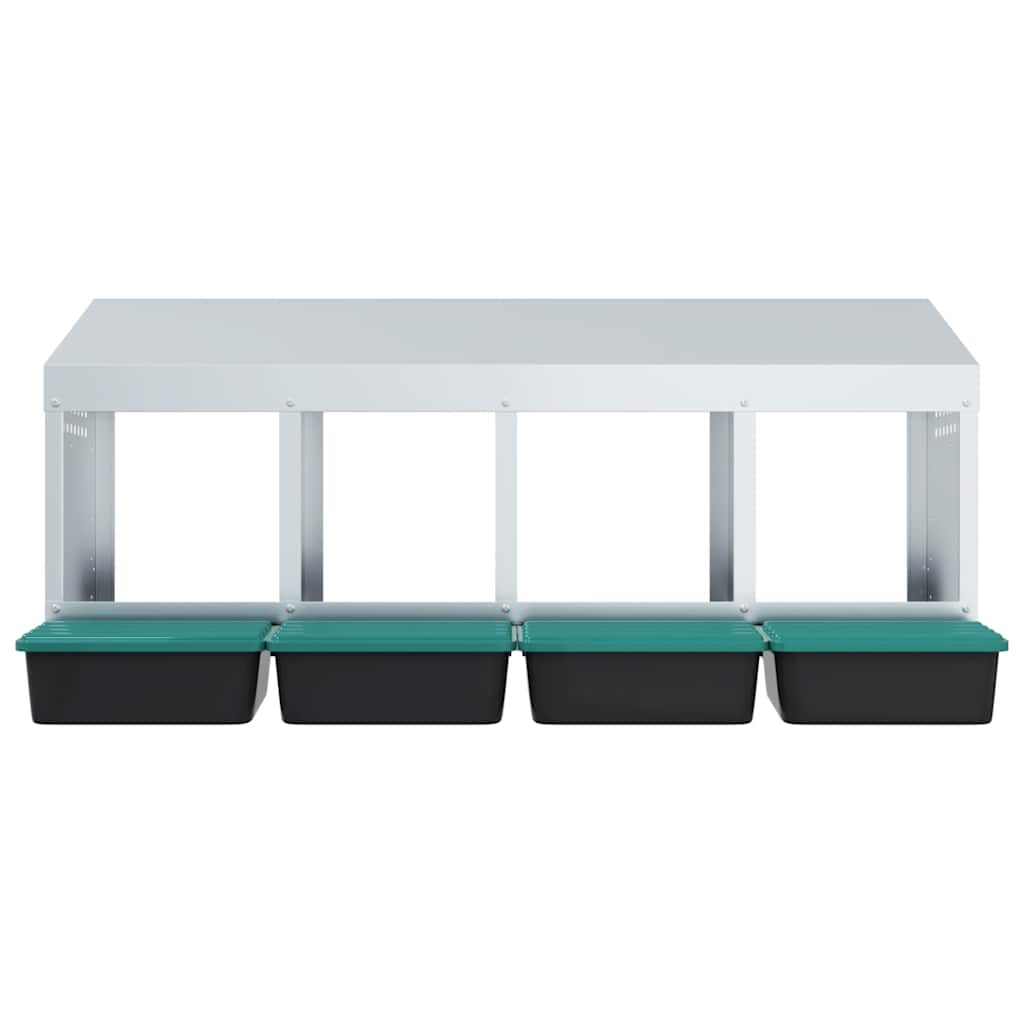 hønseredekasse med 4 rum vægmonteret galvaniseret stål