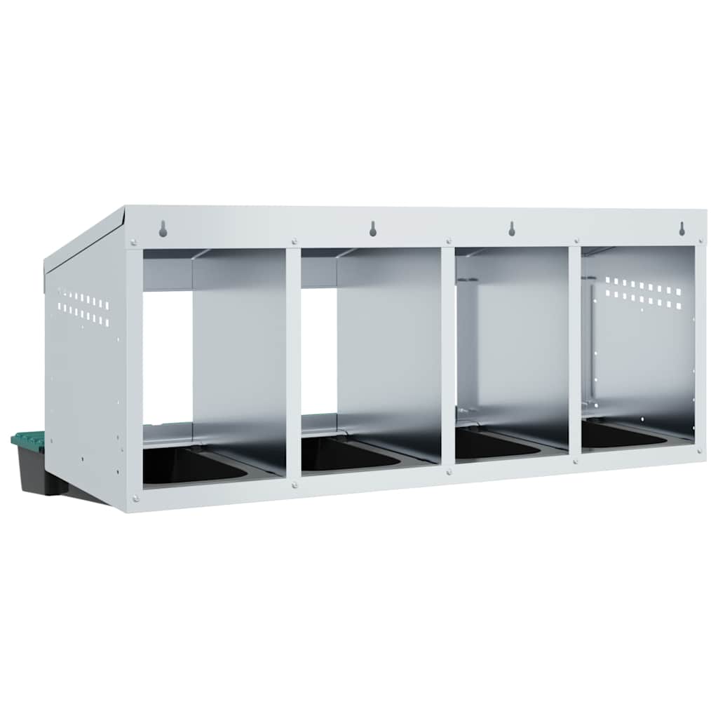 hønseredekasse med 4 rum vægmonteret galvaniseret stål