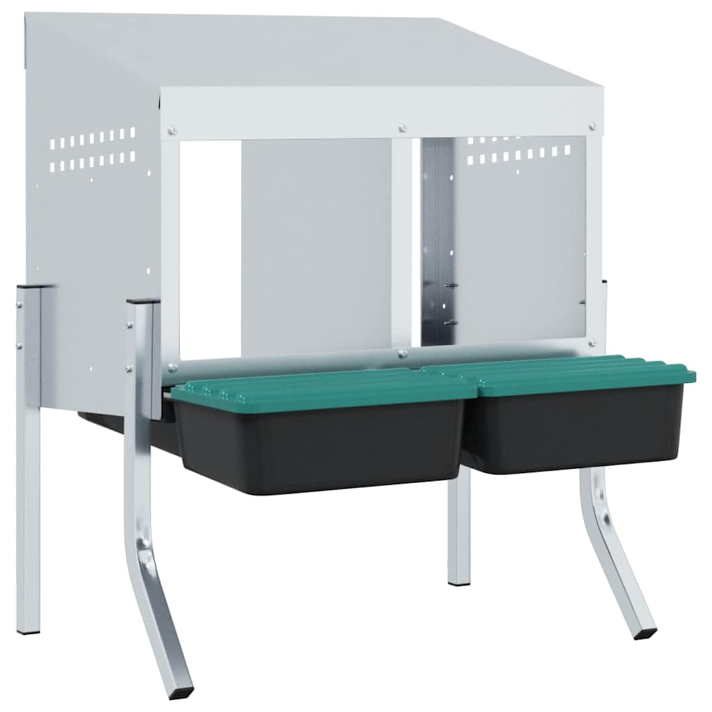 hønseredekasse 2 rum med ben galvaniseret stål