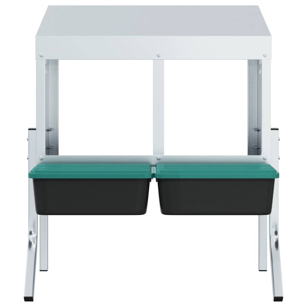 hønseredekasse 2 rum med ben galvaniseret stål