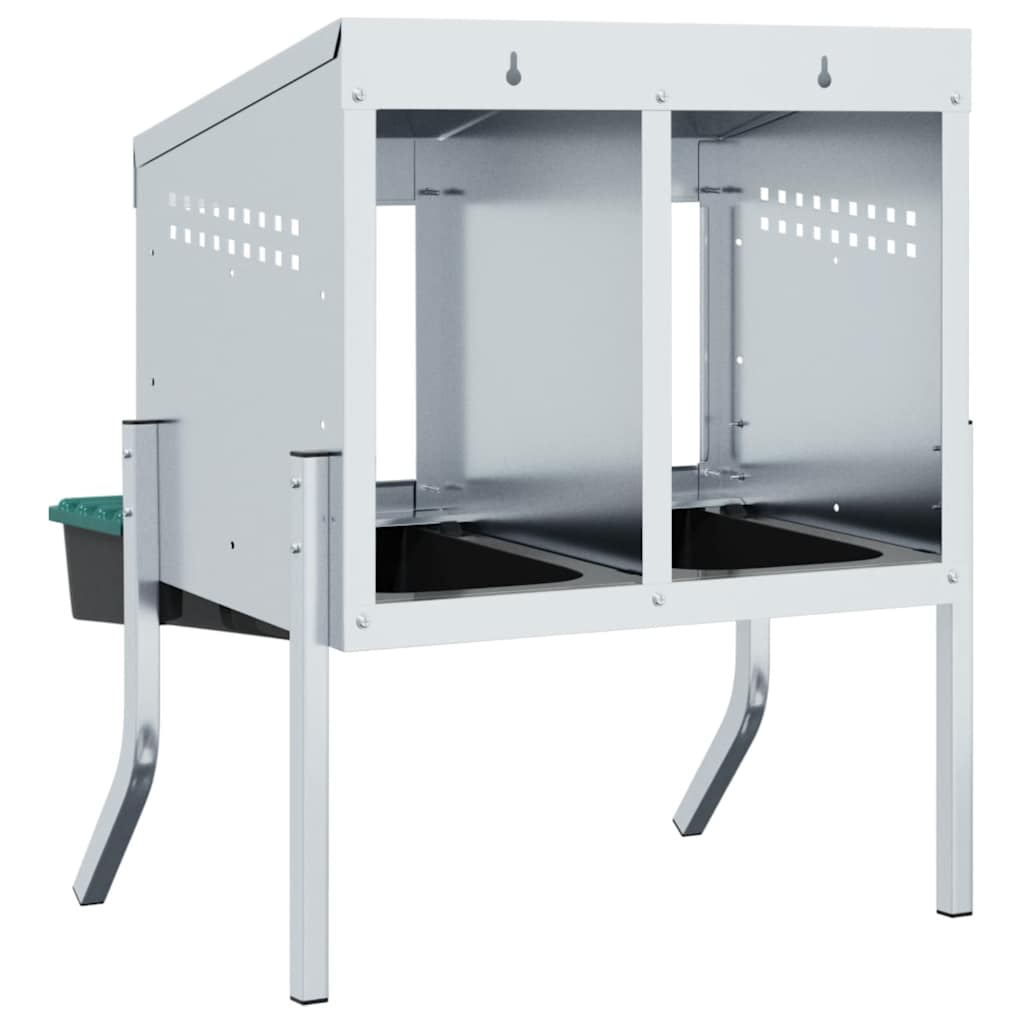 hønseredekasse 2 rum med ben galvaniseret stål