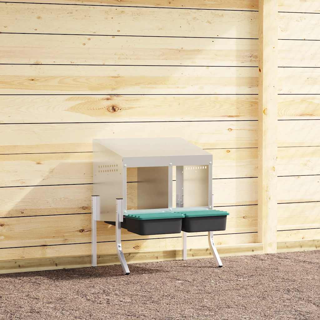 hønseredekasse 2 rum med ben galvaniseret stål