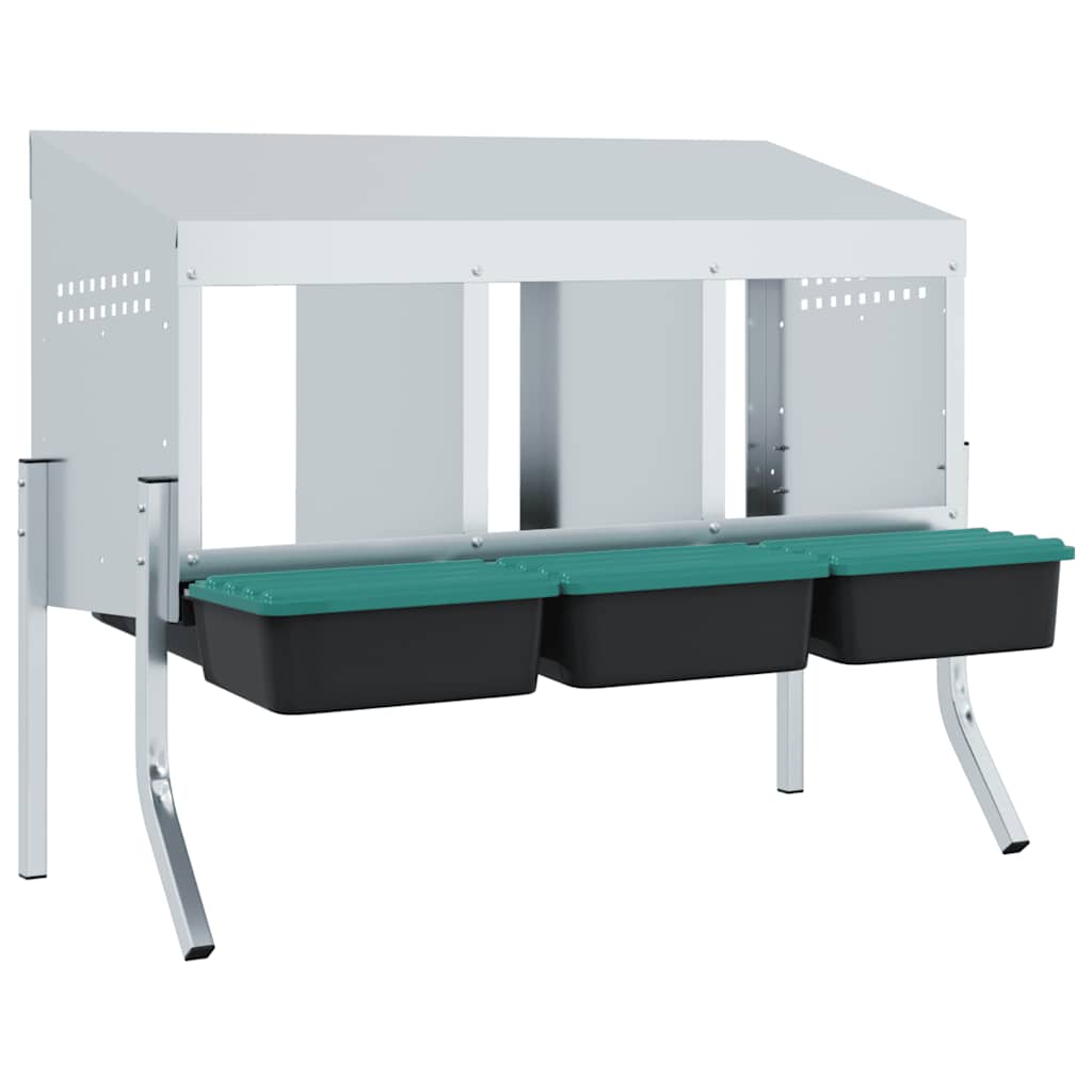 hønseredekasse 3 rum med ben galvaniseret stål